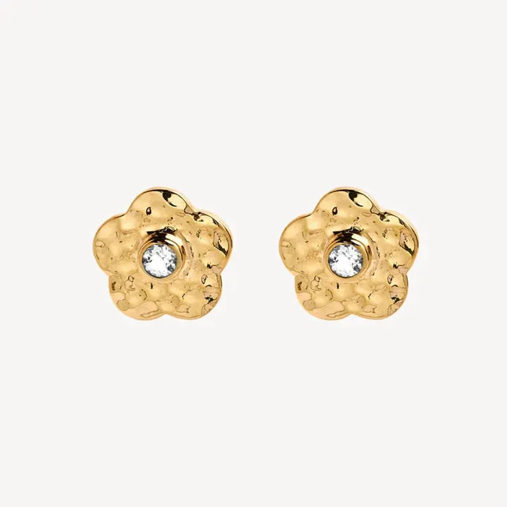 Najo Forget-Me-Not Studs Yellow Gold