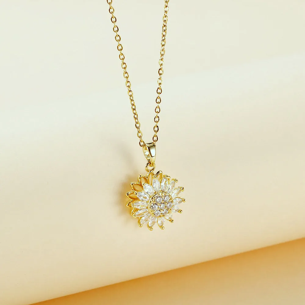 Nehzus Jewelry Sunflower Clavicle Chain Temperament New Female Necklace