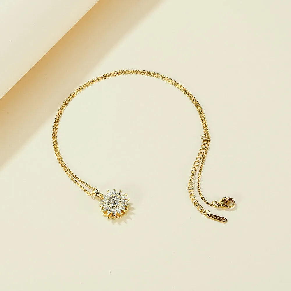 Nehzus Jewelry Sunflower Clavicle Chain Temperament New Female Necklace