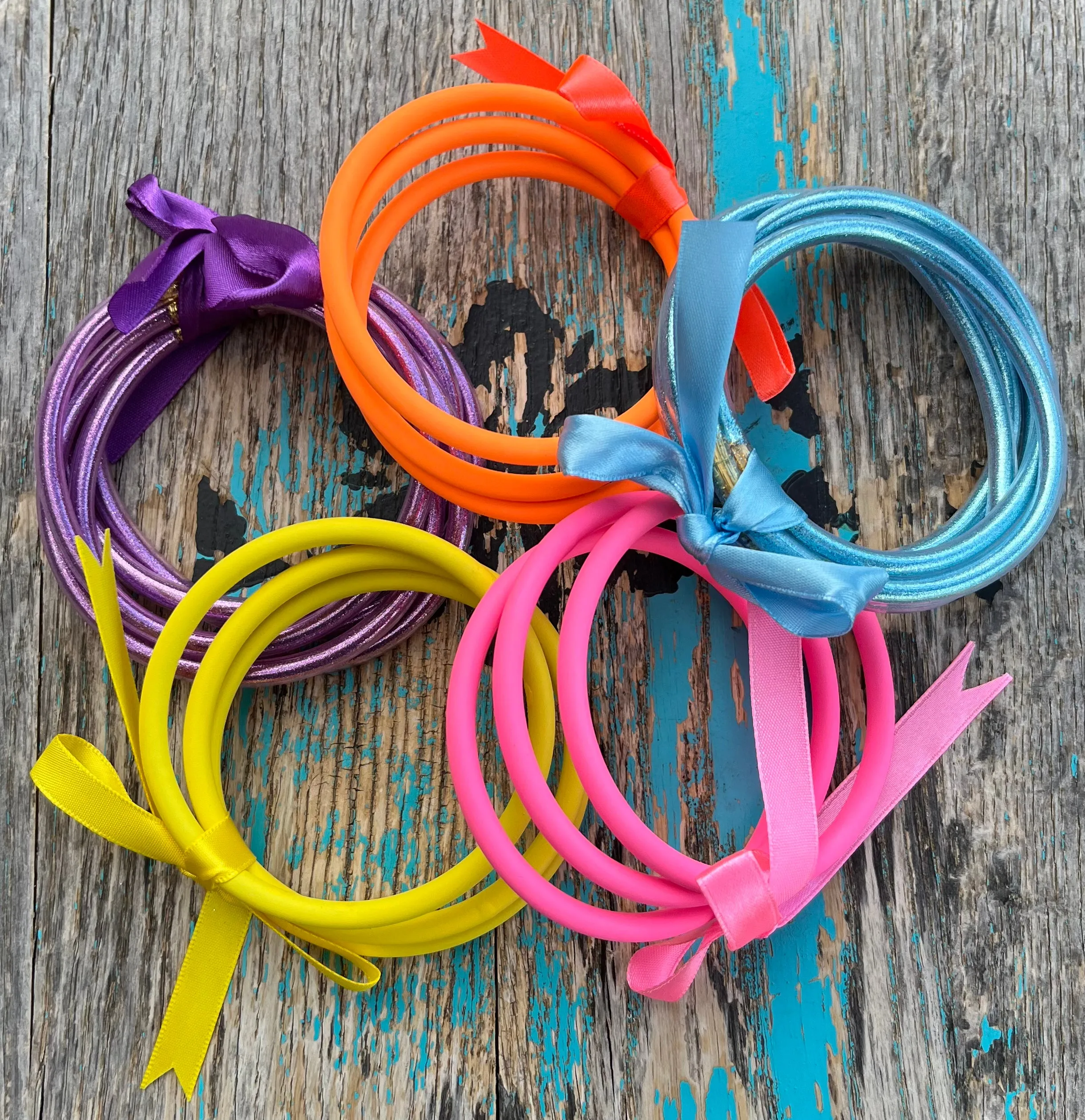 Neon Orange Bangle Bracelets