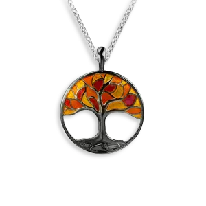 Nicole Barr Silver Enamel Tree Pendant