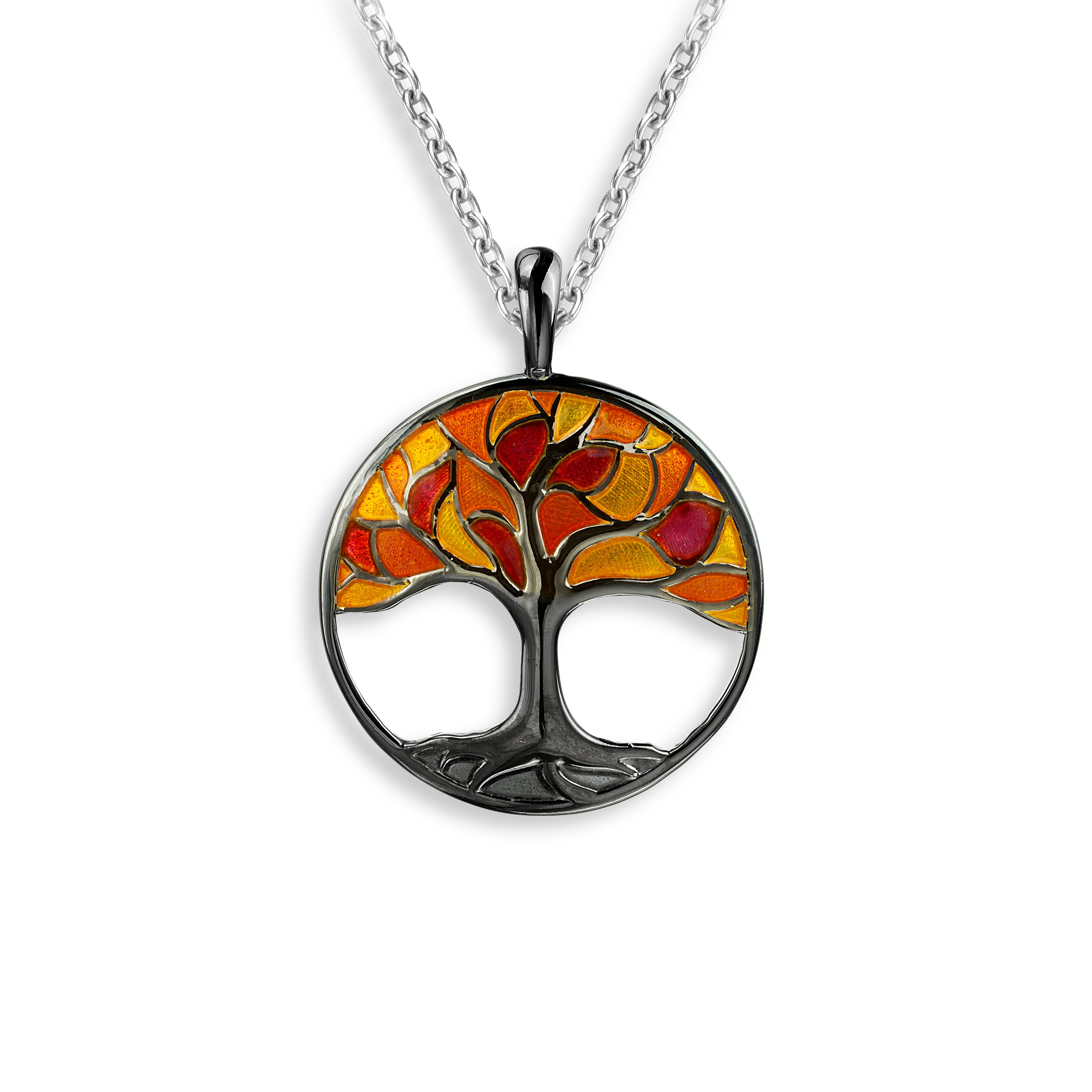 Nicole Barr Silver Enamel Tree Pendant