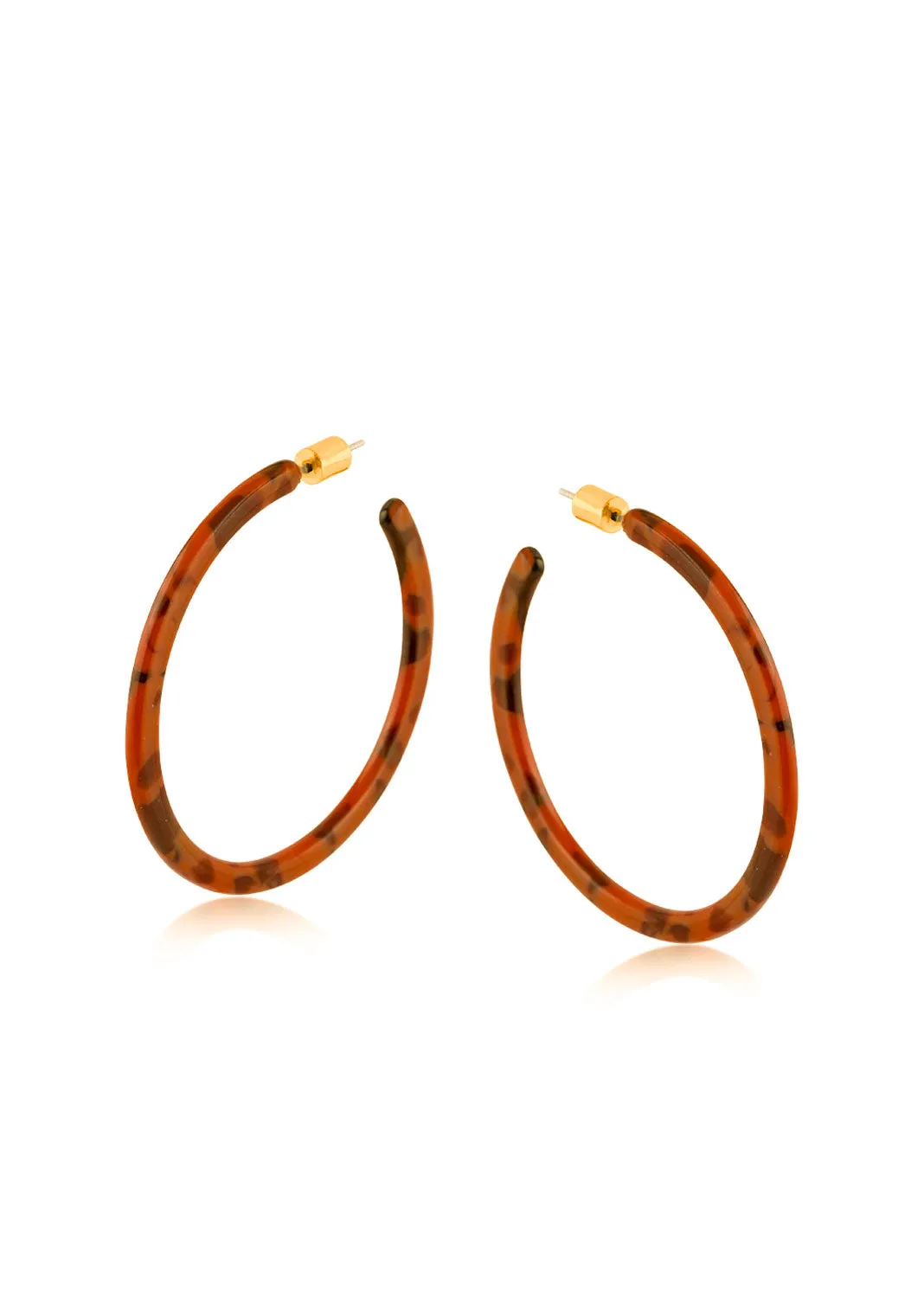 Oleandre Large Resin Hoops in Tan