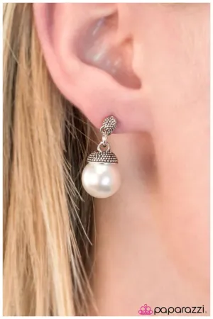 Paparazzi Earring ~ Girl With The Pearl Earring - White