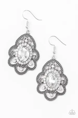 Paparazzi Earring ~ Reign Supreme - White