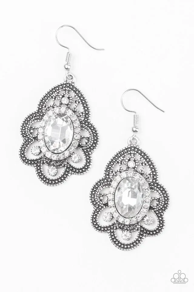 Paparazzi Earring ~ Reign Supreme - White