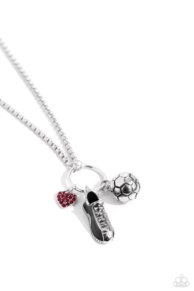 Paparazzi Necklace ~ Corner Kick - Red