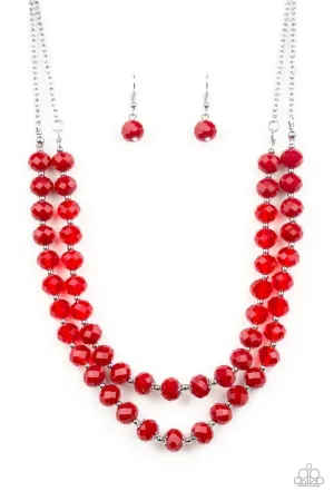 Paparazzi Necklace ~ Glitter Gratitude - Red