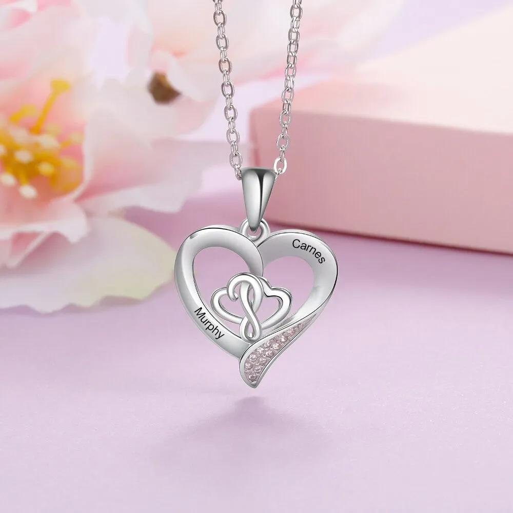 Personalized Sterling Silver Heart-Shaped Necklace