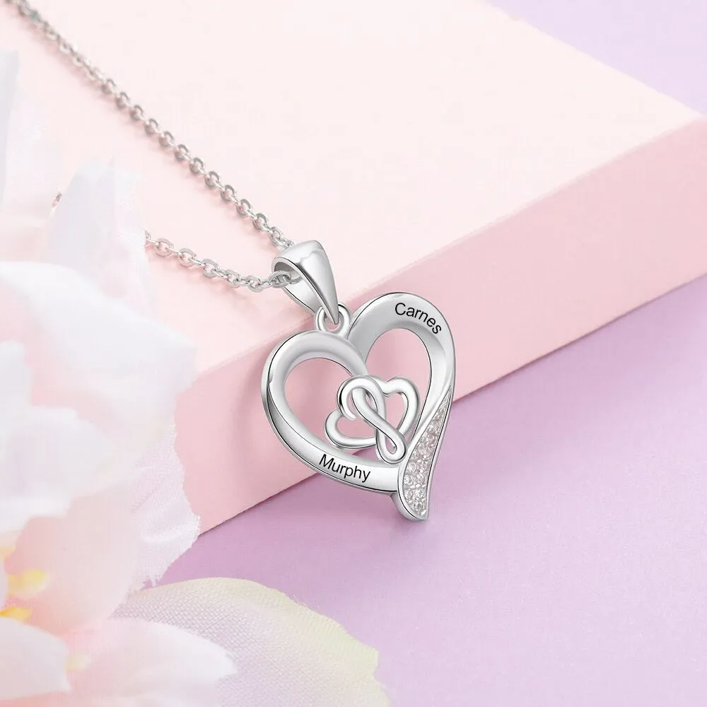 Personalized Sterling Silver Heart-Shaped Necklace