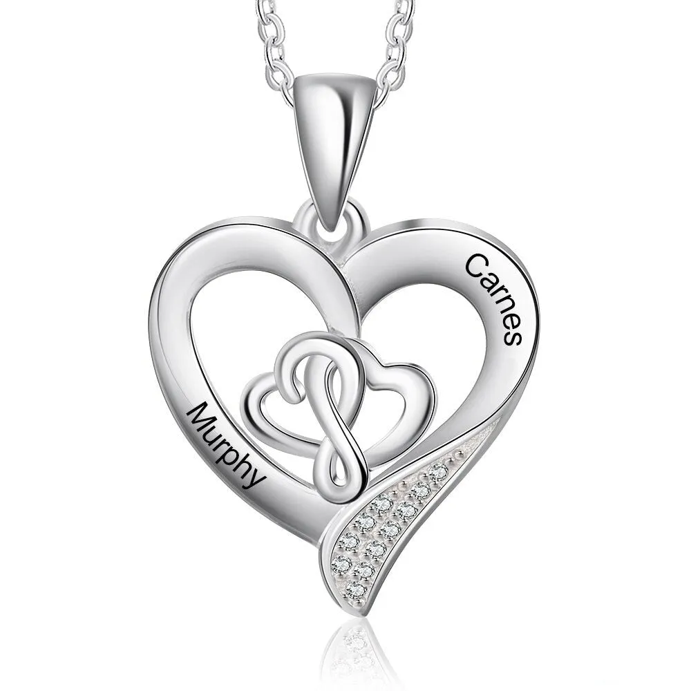 Personalized Sterling Silver Heart-Shaped Necklace