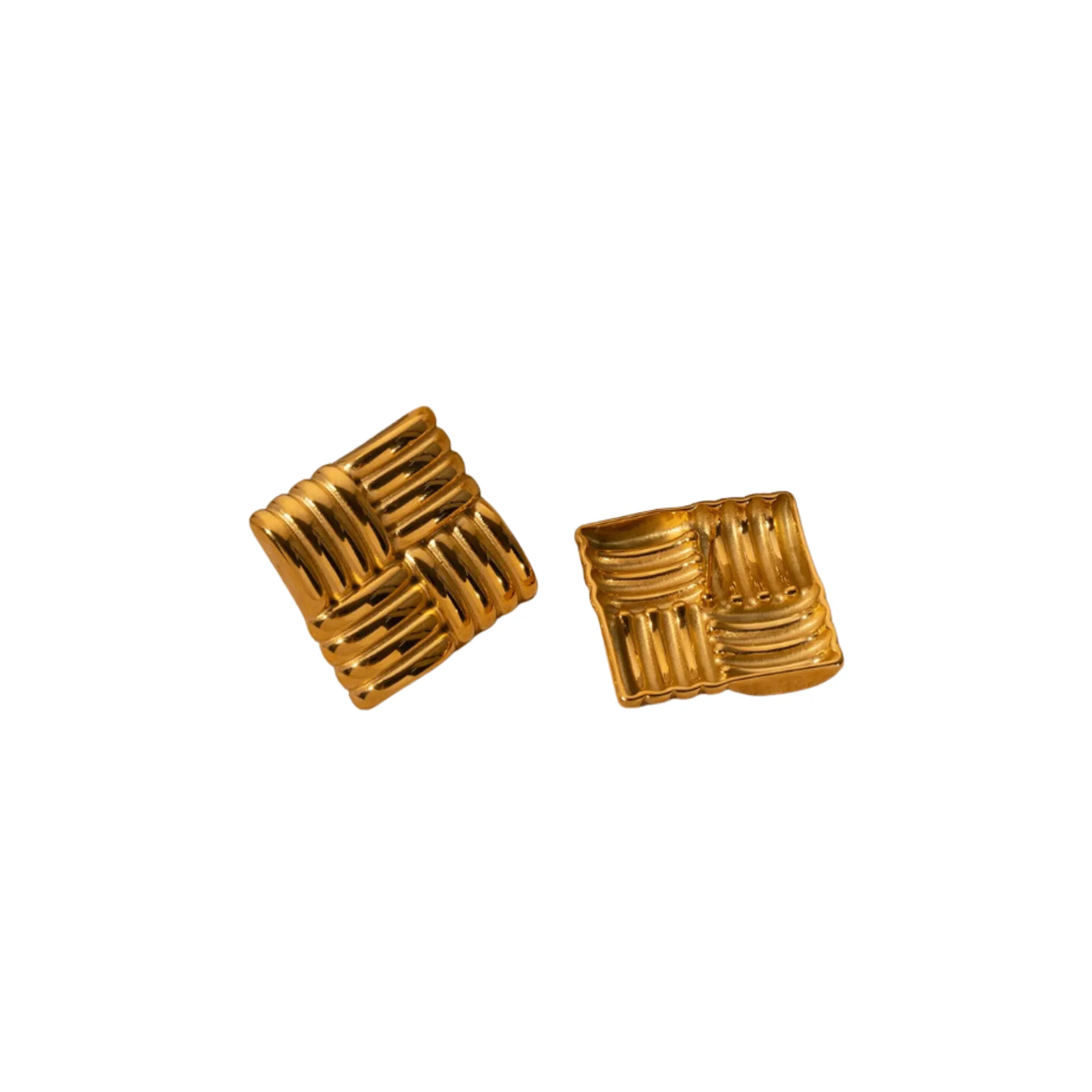 Pre Order:  Square Textured Stainless Steel Earrings