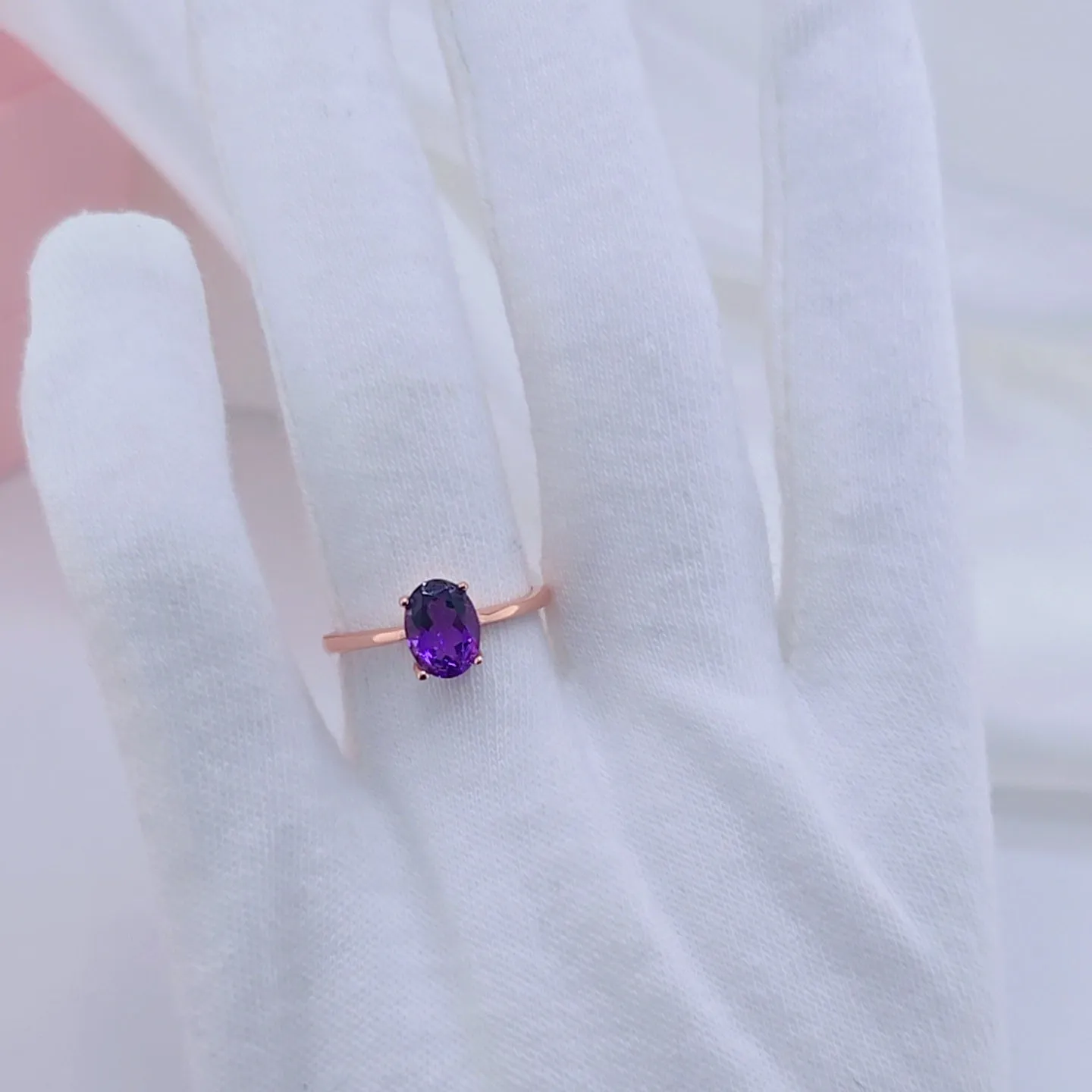 Purple Amethyst Created Diamond Rings