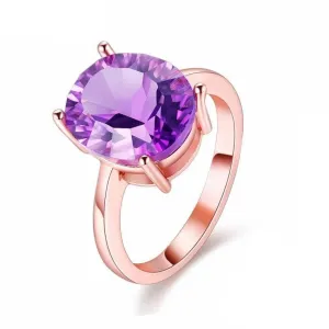 Purple Amethyst Created Diamond Rings