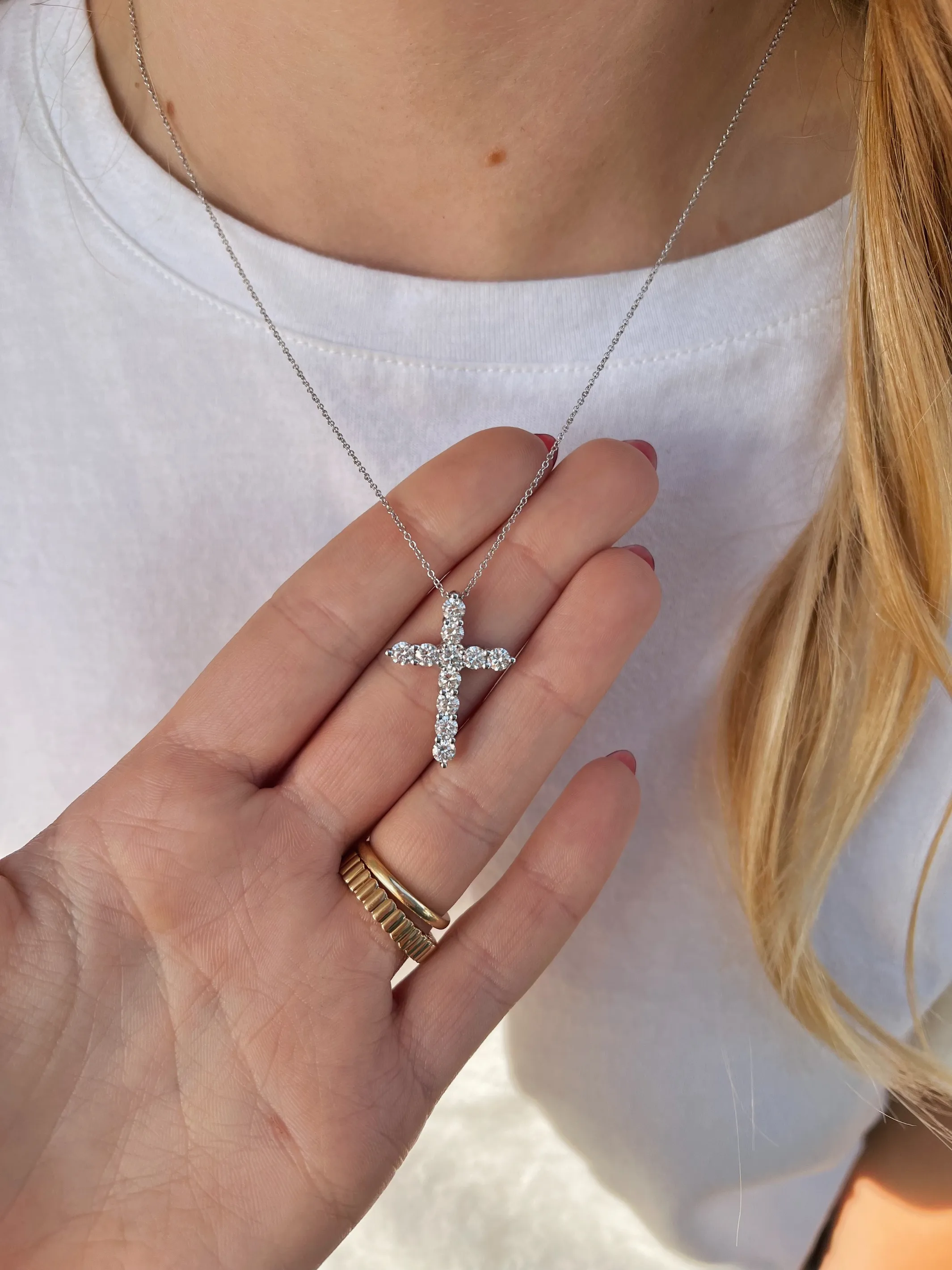 Savannah Diamond Cross Pendant 14K