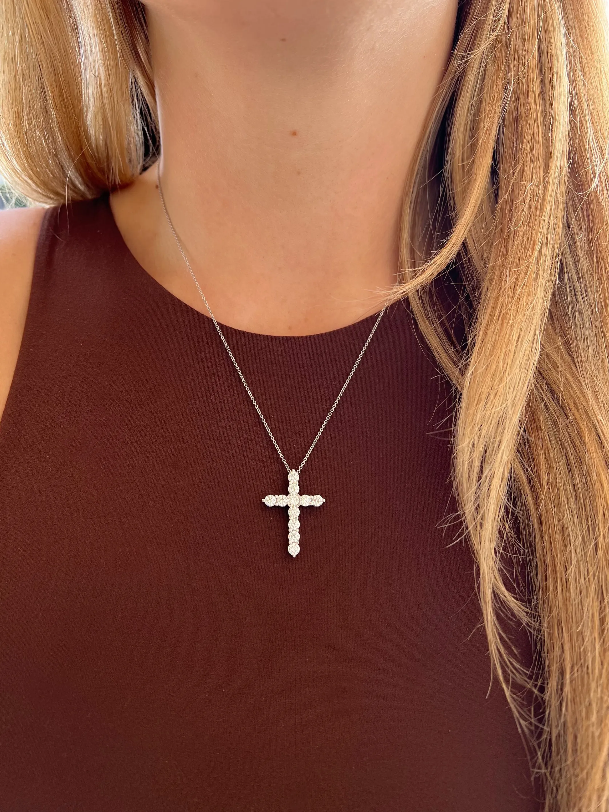 Savannah Diamond Cross Pendant 14K