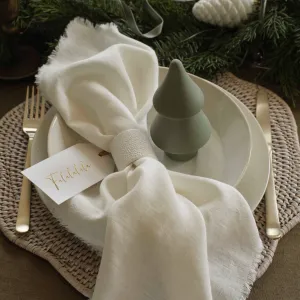 Set of 6 Textured Ceramic Napkin Rings