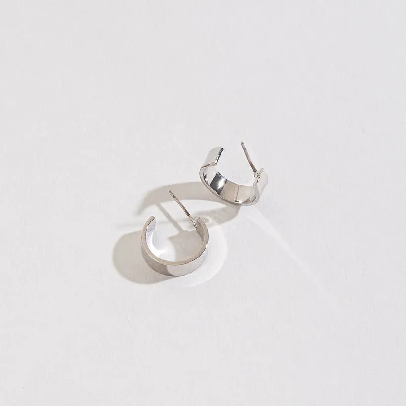 Silver Flat Hoop Earrings