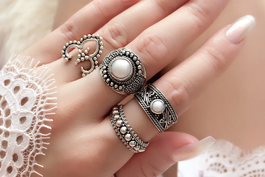 Silver Pearl Perla Ring