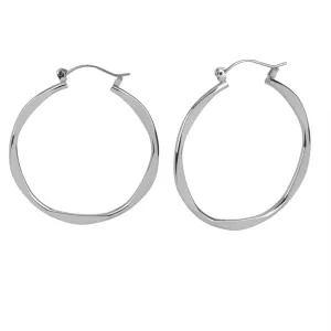 Silver Wavy Hoop Earrings