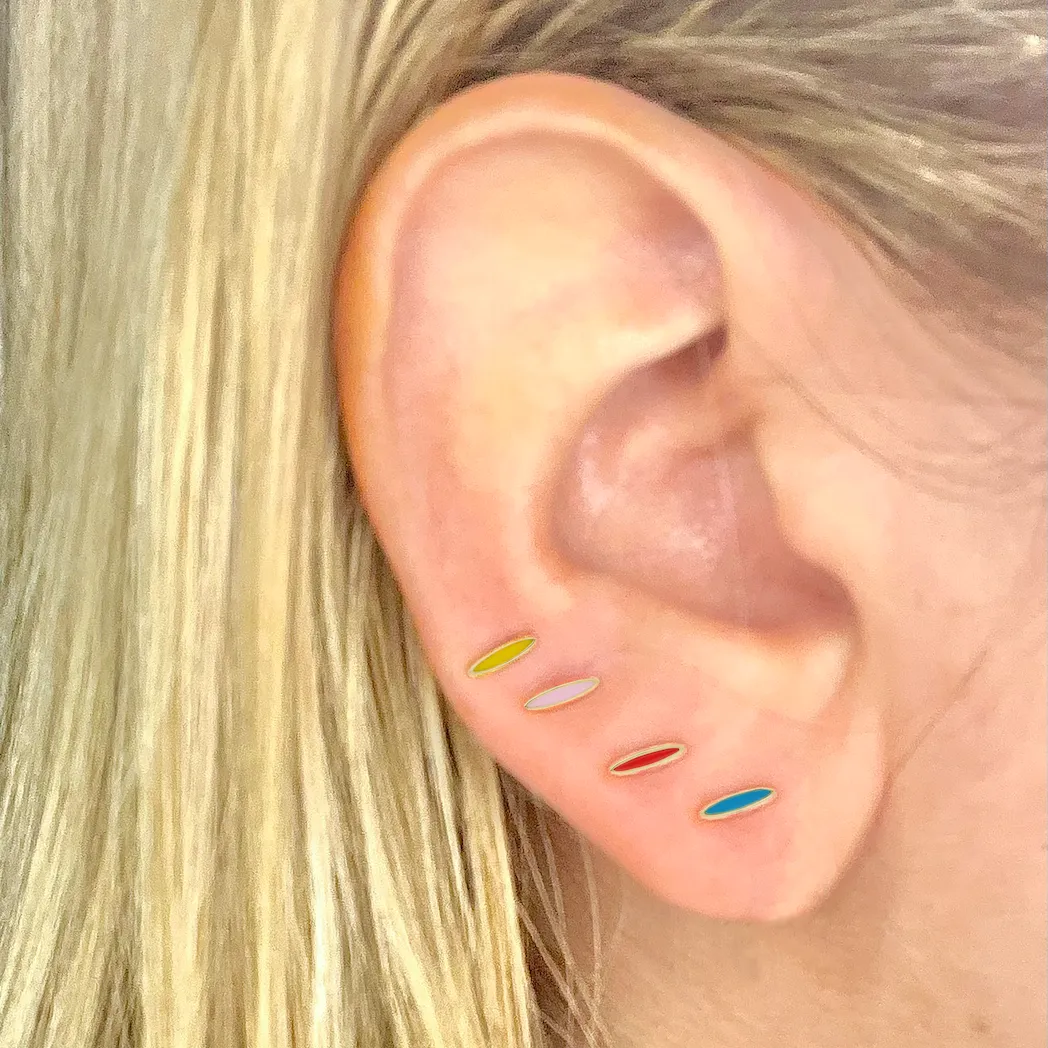 Sky Blue Enamel Studs