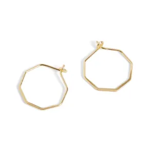 Small Octagon Earrings - Gold