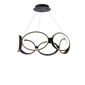 Solitaire 24 in. LED Pendant Light Black finish