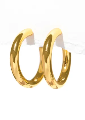 Sparkler Hollow Hoops - Gold