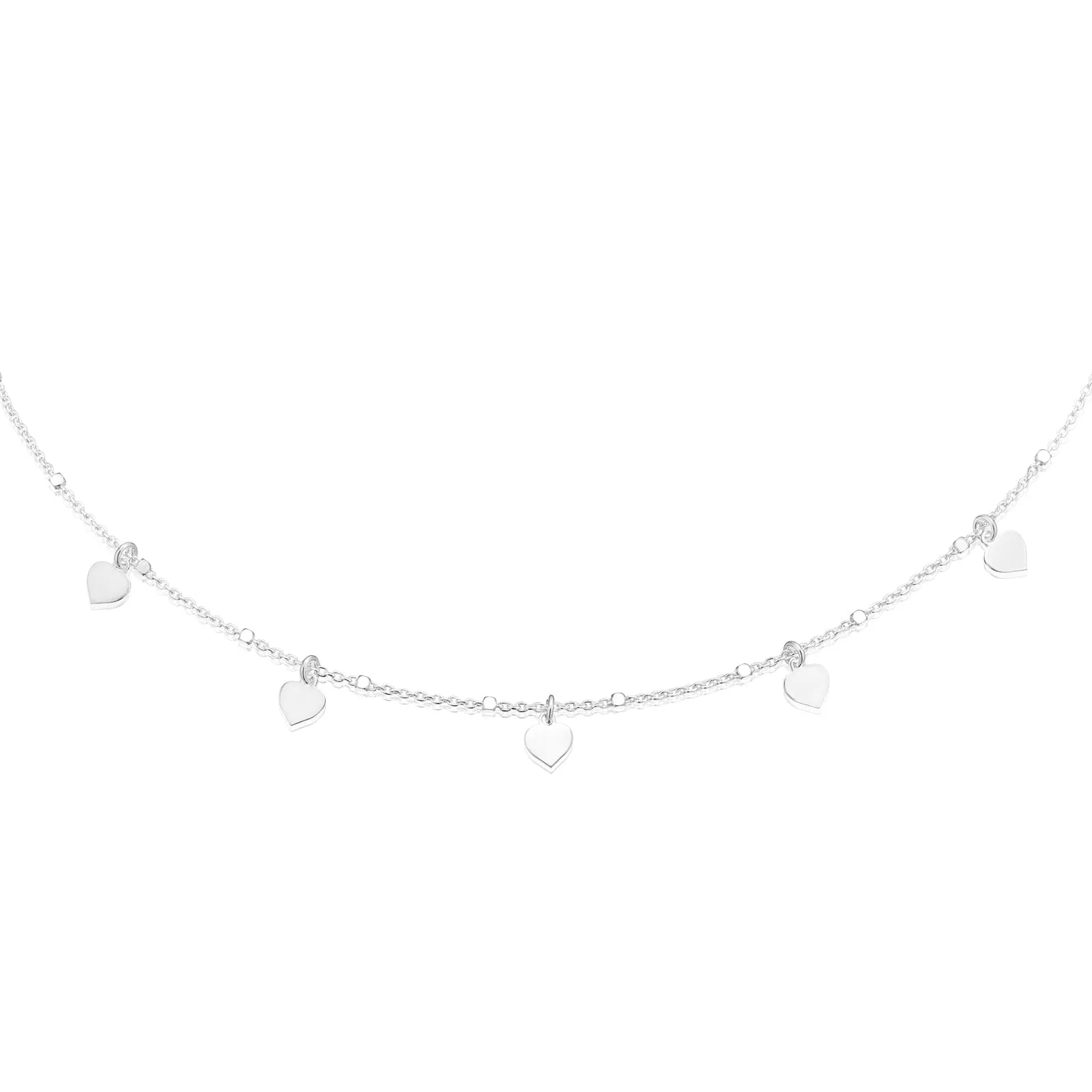 Sterling Silver 45 cm Heart Necklace