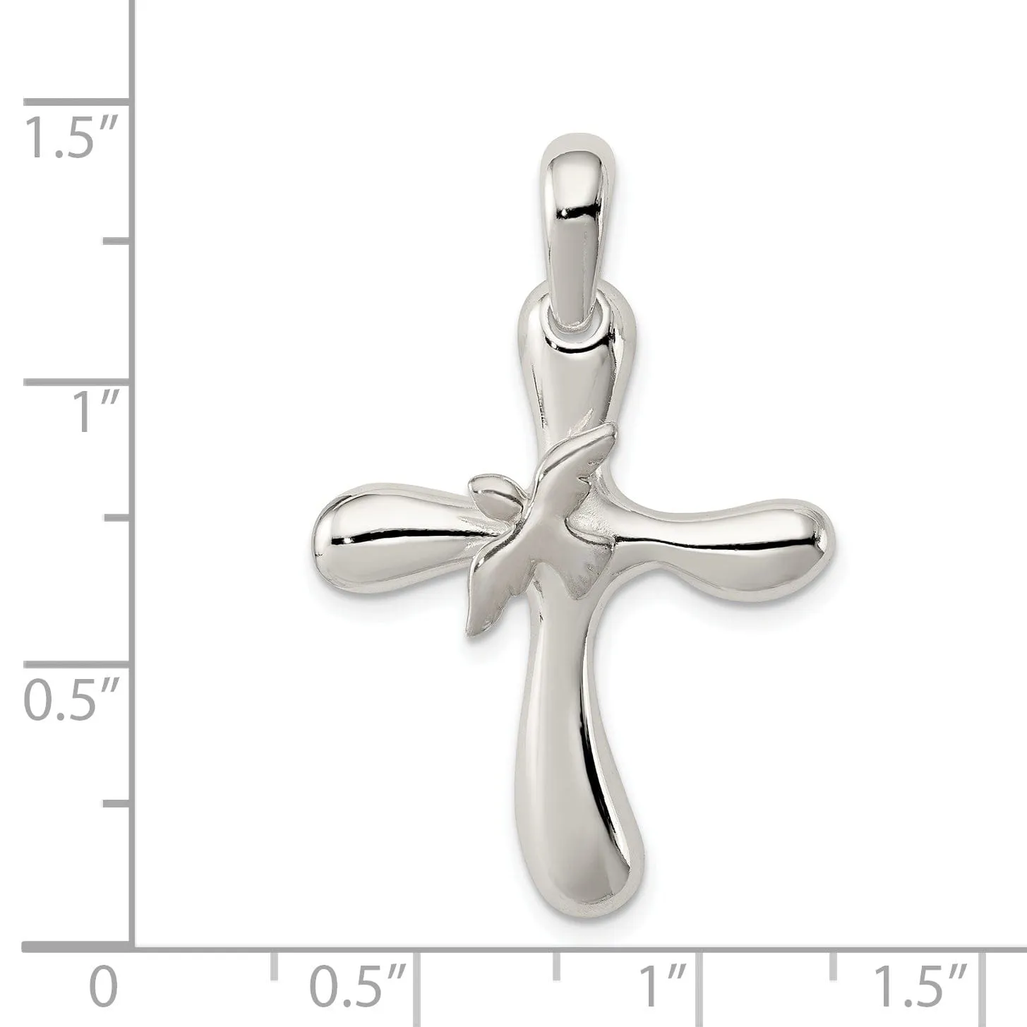 Sterling Silver Dove Cross Pendant