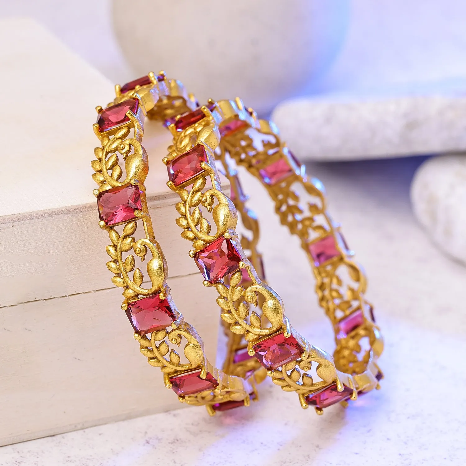 Sukkhi Beguiling Gold Plated Set of 2 Bangles For Women