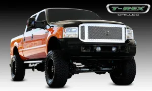 T-REX X Metal Series, 3 Piece Insert Grilles - Polished - Requires Drilling or Cutting - 2005-2007 Superduty