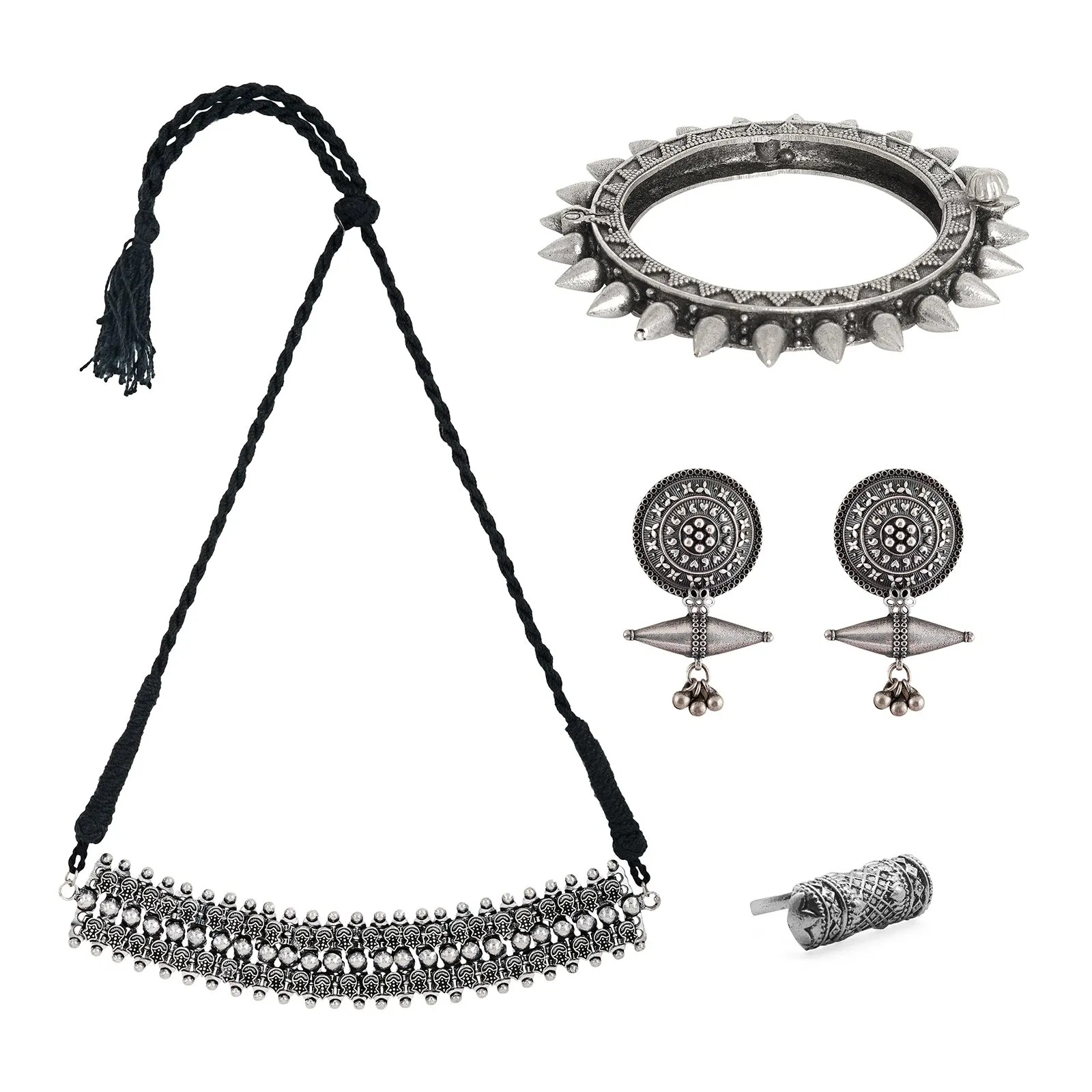 Teejh Halebidu Oxidised Silver Jewellery Gift Set