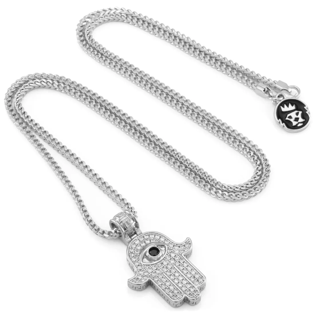 The White Gold Hamsa Necklace