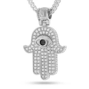 The White Gold Hamsa Necklace