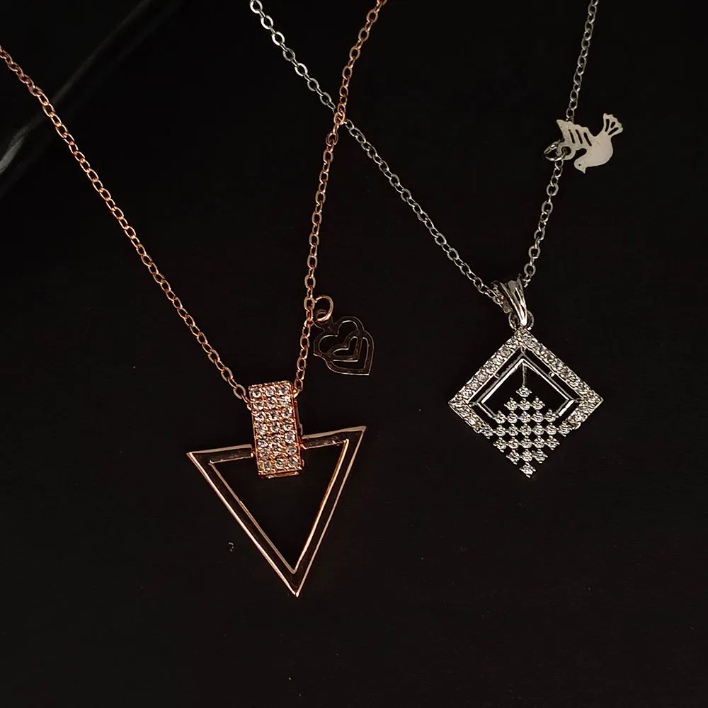 The Z Collection AD Diamond Chain Pendants Combo