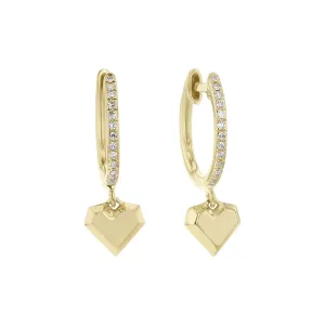 Trick Hearts Diamond Drop Earrings