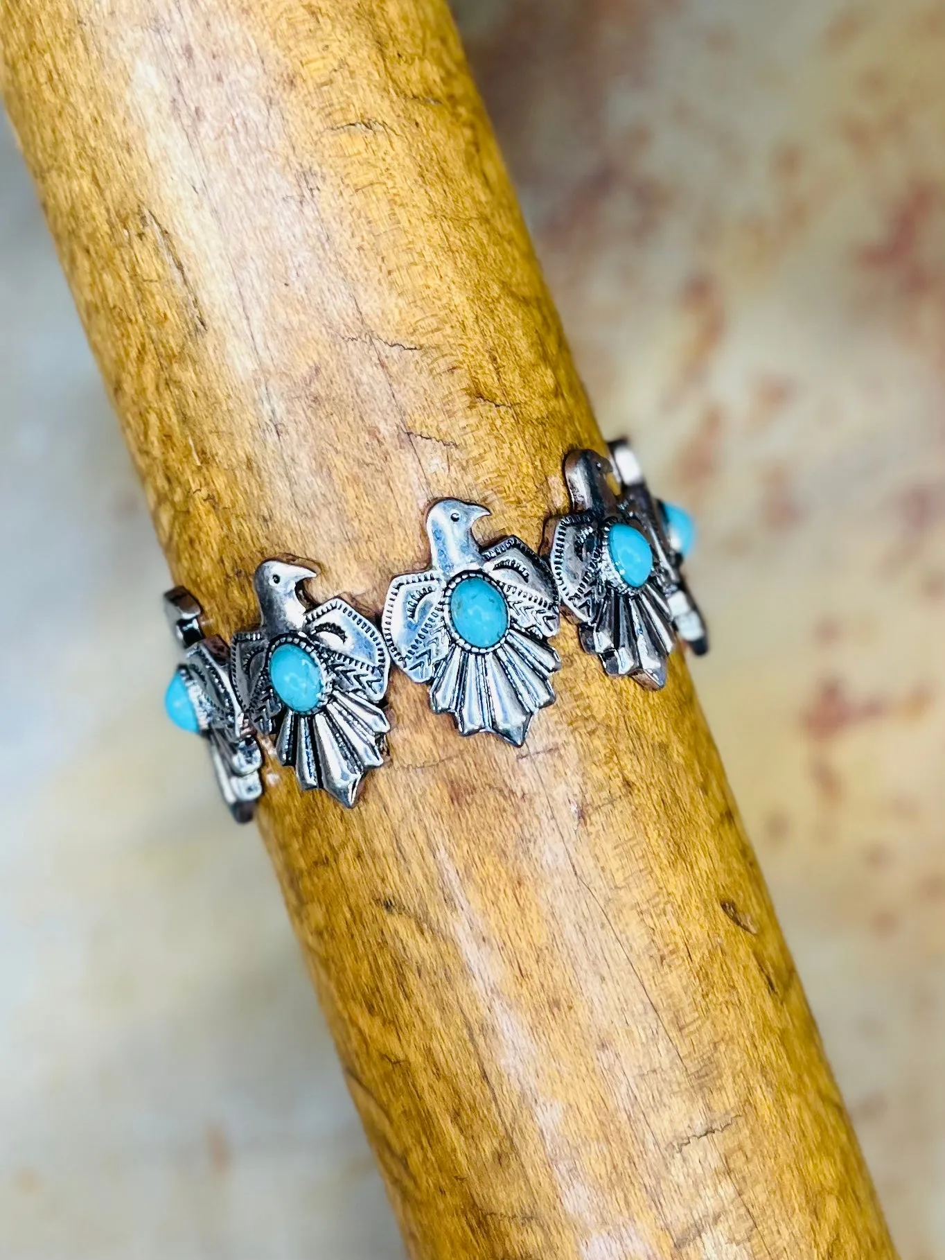 Turquoise Thunderbird Stretch Bracelet