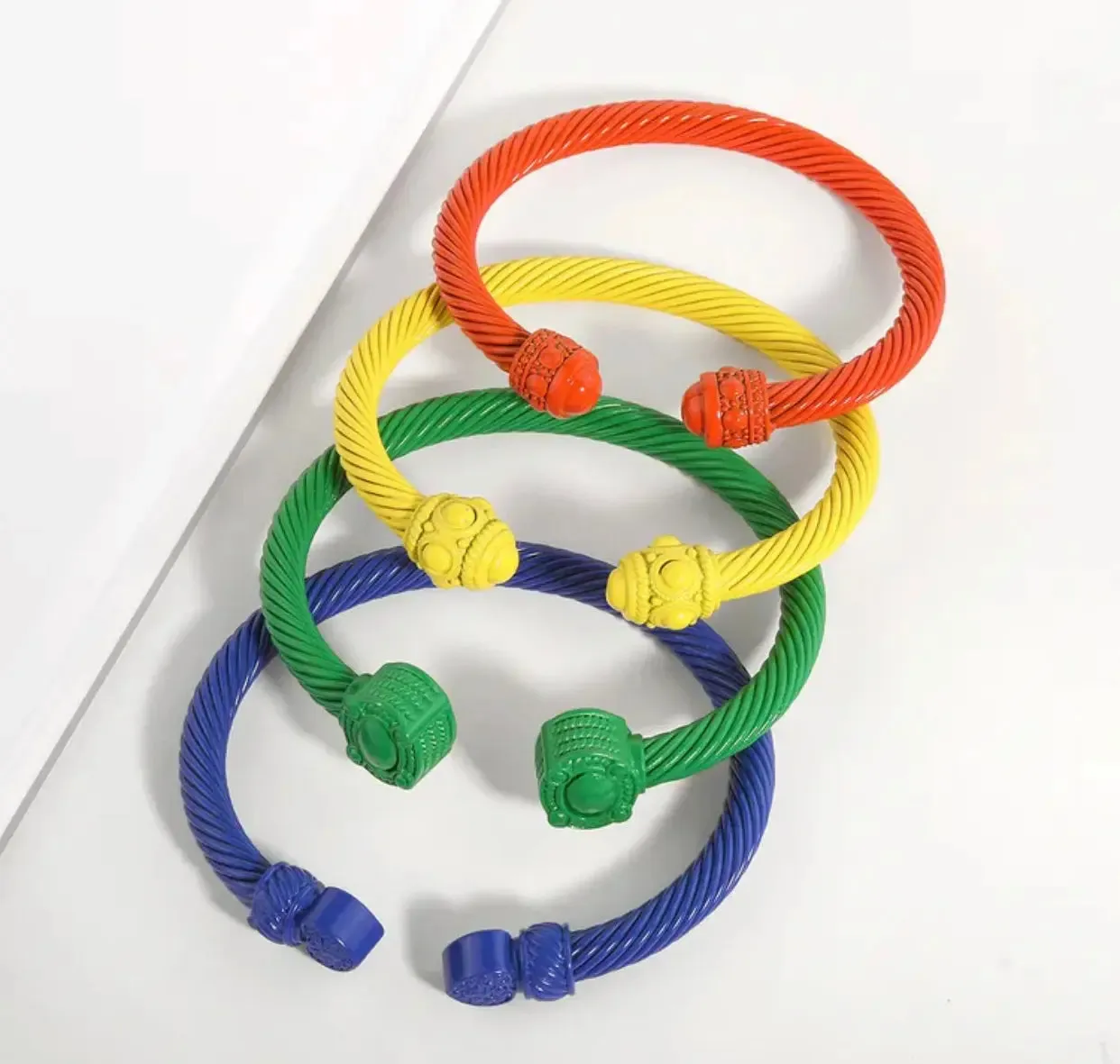 Twisted Cuff Bright Colored Bangles