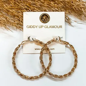 Twisted Hoop Earrings in Gold