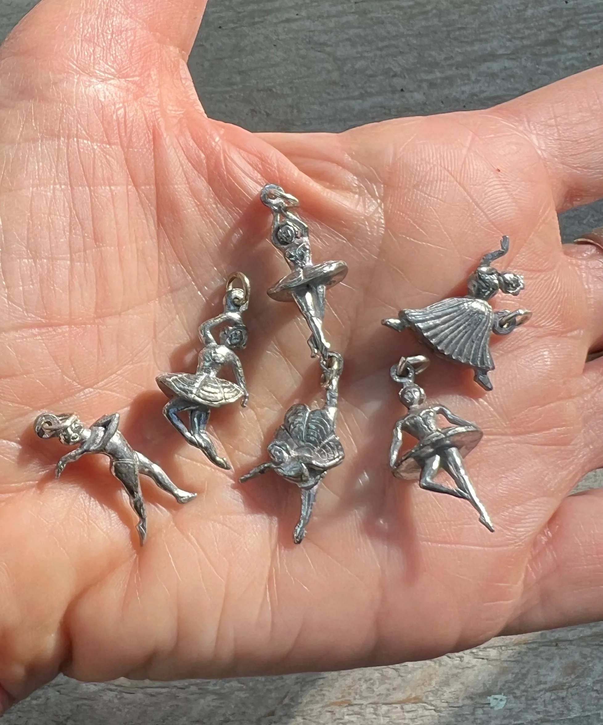 Vintage 2.5cm Ballet Dancer Charms