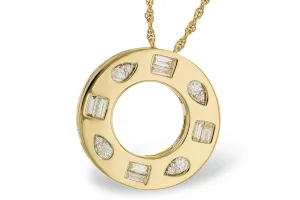 Women's Diamond Circle Pendant Necklace