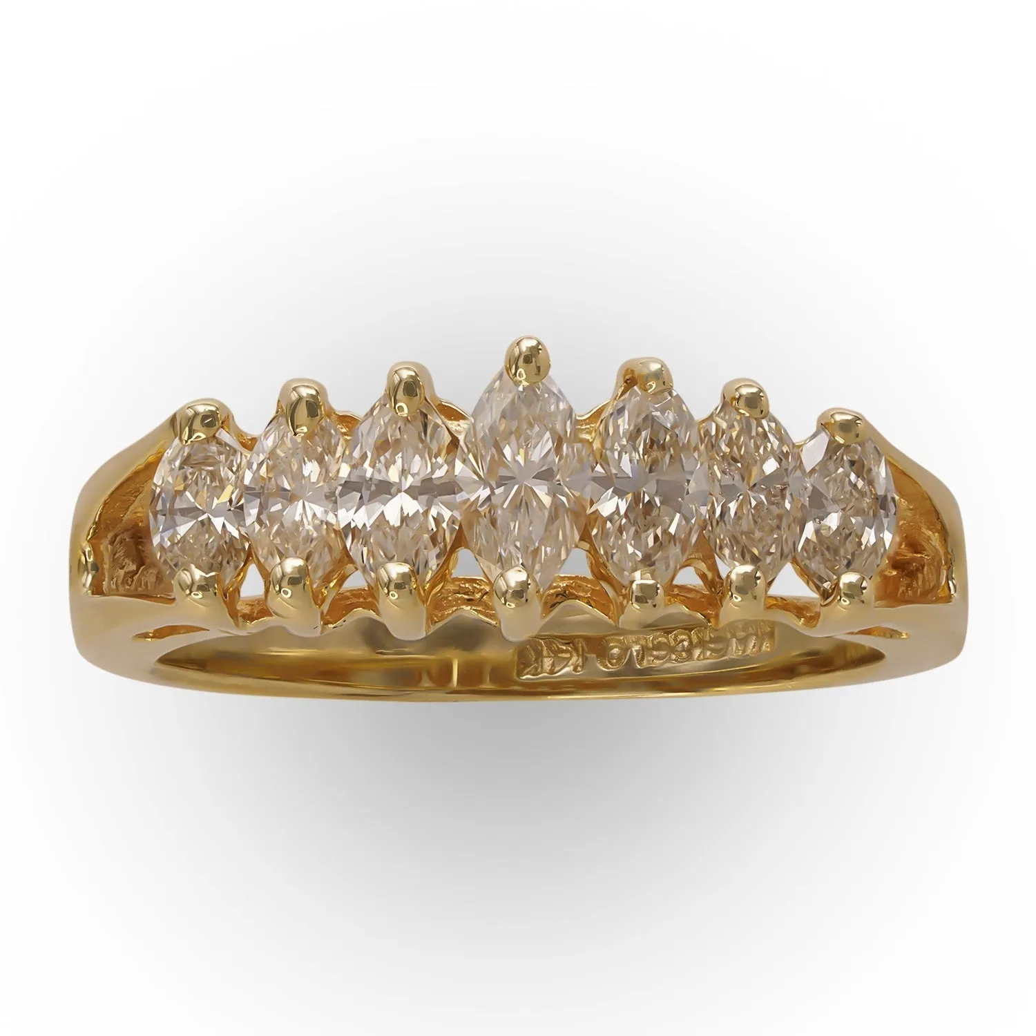 Yellow Gold Diamond Marquise Band