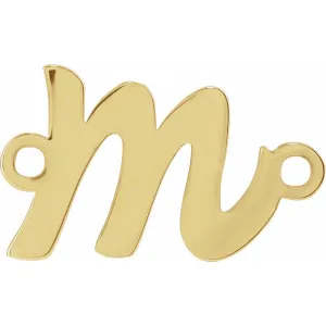 Yellow Gold Permanent Bracelet 'M' Script Link